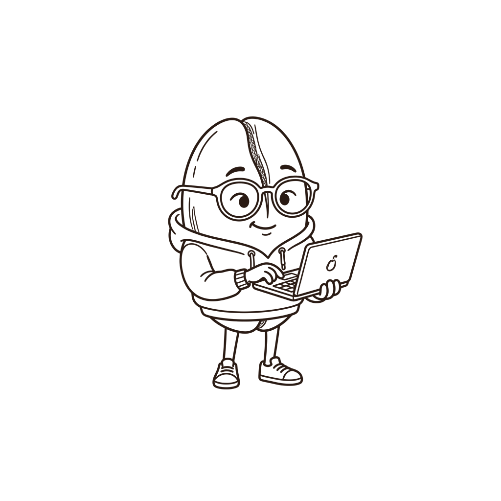 Cool Coffee Bean Mascot